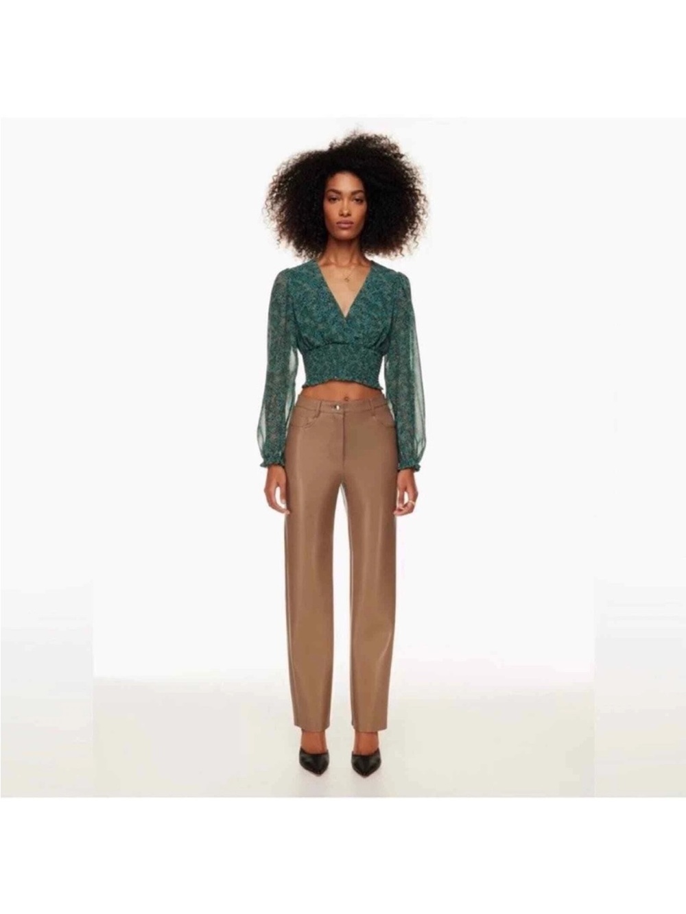 Aritzia Wilfred Melina Vegan Leather Pant in Camel Size 2